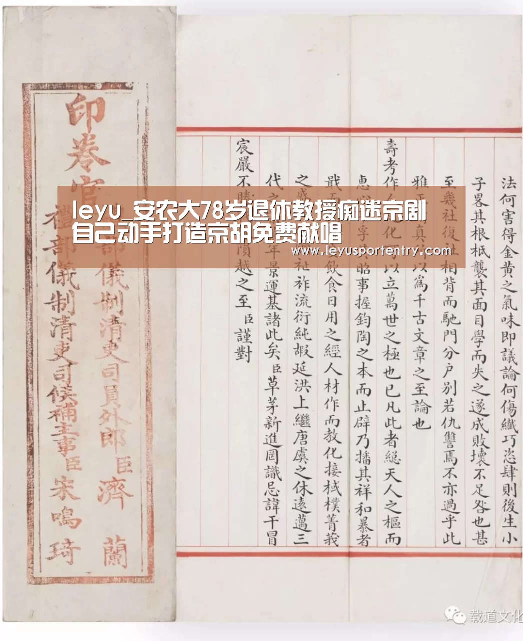 leyu_安农大78岁退休教授痴迷京剧 自己动手打造京胡免费献唱(图3) 乐鱼体育